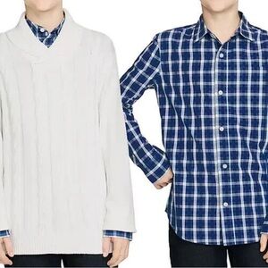 GAP White Classic Ribbed Knit Sweater